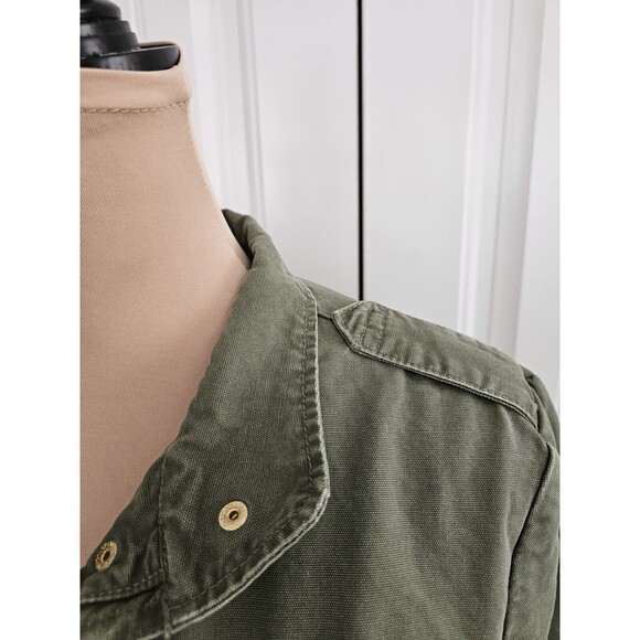 Kensie Jeans Womens Size M Army Green Zip Up Casual Jacket Cadet Collar Pockets - Picture 5 of 9